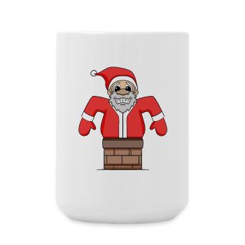 Weihnachtsmann steckt fest - Große Tasse 440 ml - Weiß - Vorne
