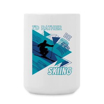 I'd Rather Ski - Ski Wintersportler Skifahrer - Große Tasse 440 ml - Weiß - Vorne