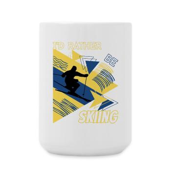 I'd Rather Ski - Ski Wintersportler Skifahrer - Große Tasse 440 ml - Weiß - Vorne