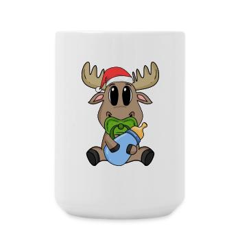 Elch Baby Weihnachten - Große Tasse 440 ml - Weiß - Vorne