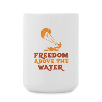 Kitesurfing Freedom Above Water Kite Gift - Large Mug 440 ml - white - Front