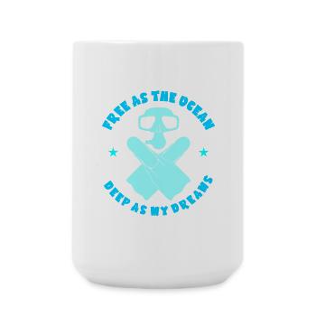 Taucher Tauchsportler Geschenk Ozean Tauchen - Große Tasse 440 ml - Weiß - Vorne