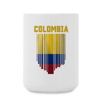 Flagge von Kolumbien, kolumbianischer Stolz - Große Tasse 440 ml - Weiß - Vorne