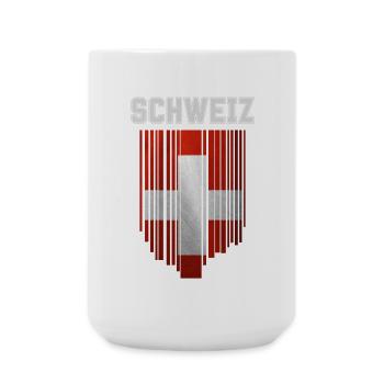 Flagge der Schweiz, Schweizer Stolz - Große Tasse 440 ml - Weiß - Vorne
