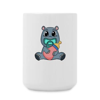Baby Hippopotamus Motif - Large Mug 440 ml - white - Front