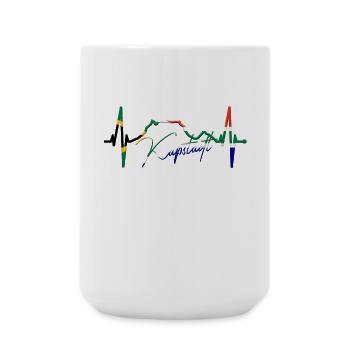 Cape Town Skyline Heartbeat South Africa Table Mountain - Large Mug 440 ml - white - Front