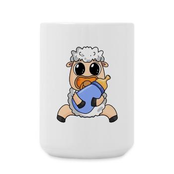 Baby Schaf Motiv - Große Tasse 440 ml - Weiß - Vorne