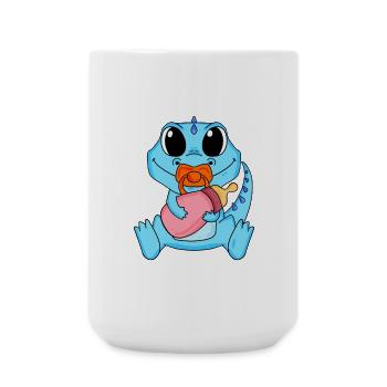 Baby Dino Motiv Dinosaurier - Große Tasse 440 ml - Weiß - Vorne