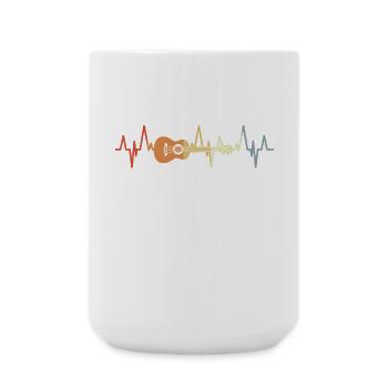 Palpitations cardiaques ECG ukulélé vintage - Grande tasse 440 ml - blanc - Devant