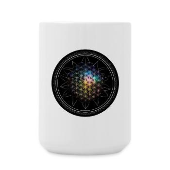 Flower of Life Rainbow - Large Mug 440 ml - white - Front