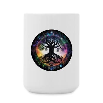Arbre racine dans le cercle arc-en-ciel - Grande tasse 440 ml - blanc - Devant