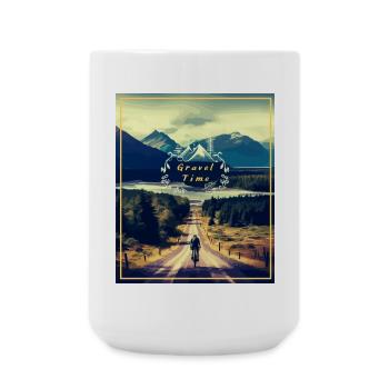 Gravel Time - Gravel Time Adventures - Große Tasse 440 ml - Weiß - Vorne
