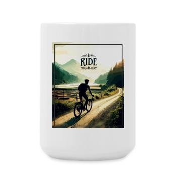 Balade - Gravel, vélo, vélo de route, VTT - Grande tasse 440 ml - blanc - Devant