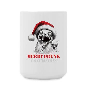 Merry Drunk I'm Christmas Bier Spruch Weihnachten - Große Tasse 440 ml - Weiß - Vorne