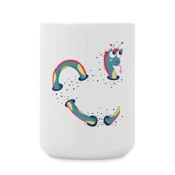 Cute dragon, sea monster for kids - Large Mug 440 ml - white - Front