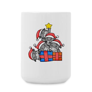 Donkey Christmas Tree Christmas - Large Mug 440 ml - white - Front