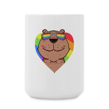 Capybara Capybara Rainbow - Large Mug 440 ml - white - Front