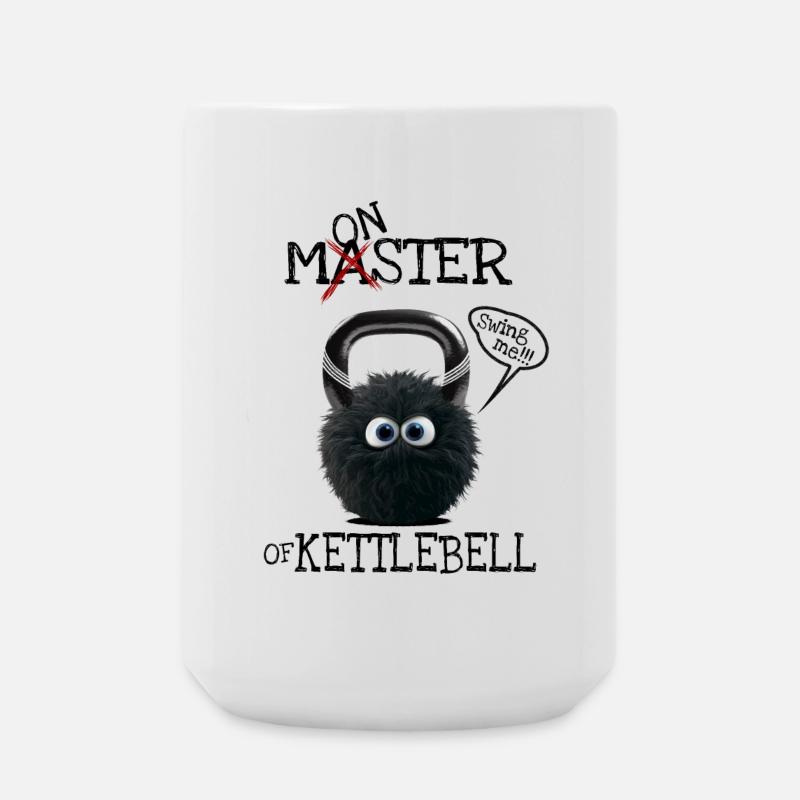 Meister der Kettlebell vs. Monster der Kettlebell? - Große Tasse 440 ml - Weiß