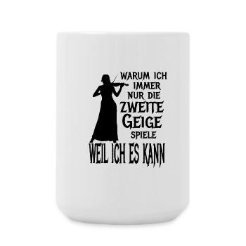 Zweite Geige Violine Klassik Orchester Musiker - Große Tasse 440 ml - Weiß - Vorne