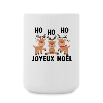 3 Rennes de Noël Ho Ho Joyeux Noël - Grande tasse 440 ml - blanc - Devant