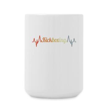 Vintage Kickboxen Herzlinie EKG - Große Tasse 440 ml - Weiß - Vorne