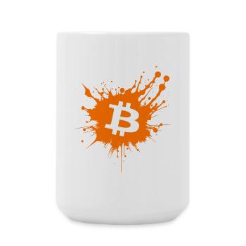 Bitcoin Crypto Cryptocurrency Splash - Große Tasse 440 ml - Weiß - Vorne