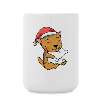Cat Cute Scottish Fold-Eared Cat Tired - Large Mug 440 ml - white - Front