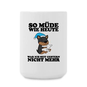 Müde Spruch Verschlafen Schlafen Ausschlafen Faul - Große Tasse 440 ml - Weiß - Vorne