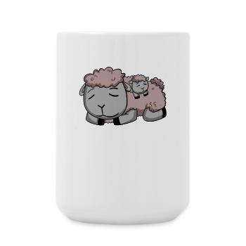 Sheep Family - Sheep with baby - Single parent - Large Mug 440 ml - white - Front