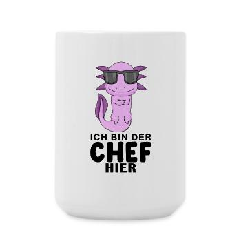 Chef Spruch mit Axolotl Motiv - Große Tasse 440 ml - Weiß - Vorne