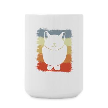 Cat Drawing Vintage Look - Large Mug 440 ml - white - Front