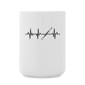 Clarinet Heartbeat ECG - Large Mug 440 ml - white - Front