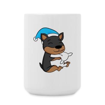 Sleeping Fatigue Dog Pillow Sleepyhead - Large Mug 440 ml - white - Front