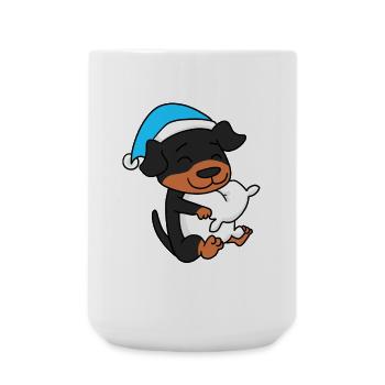 Rottweiler Schlafen Müdigkeit Hund - Große Tasse 440 ml - Weiß - Vorne