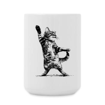 Disco-Katze - Große Tasse 440 ml - Weiß - Vorne