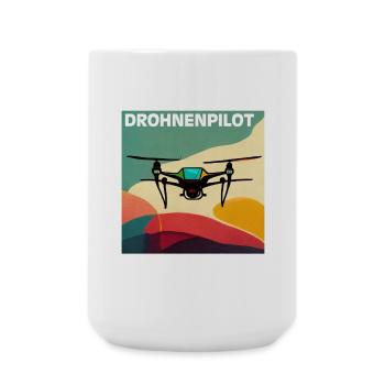 Drohnenpilot Retro-Poster - Große Tasse 440 ml - Weiß - Vorne
