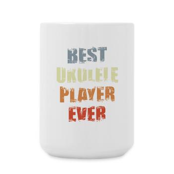 Ukulele Player - Large Mug 440 ml - white - Front