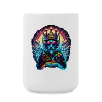 Gaming Throne – Spielkönig - Große Tasse 440 ml - Weiß - Vorne