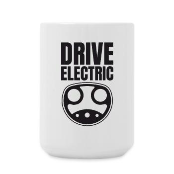 Drive Electric Supercharge - Elektro Auto Fans - Große Tasse 440 ml - Weiß - Vorne