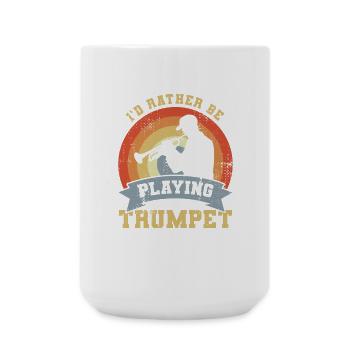 Trompeter Spruch - Große Tasse 440 ml - Weiß - Vorne