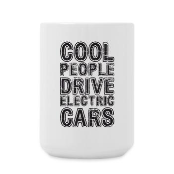 Cool People Drive Electric Cars Electric Car - Large Mug 440 ml - white - Front