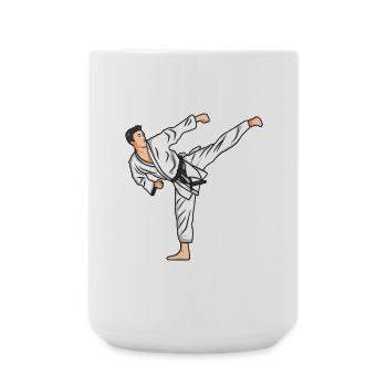 Karate Drawing - Large Mug 440 ml - white - Front