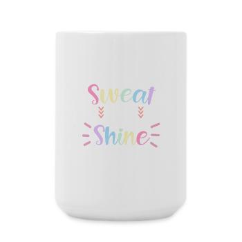 Schweiß jetzt glänzt später Fitnessstudio-Design - Große Tasse 440 ml - Weiß - Vorne