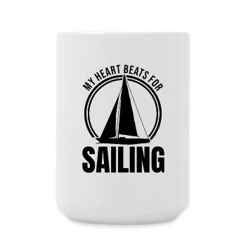 Segelliebhaber - Große Tasse 440 ml - Weiß - Vorne