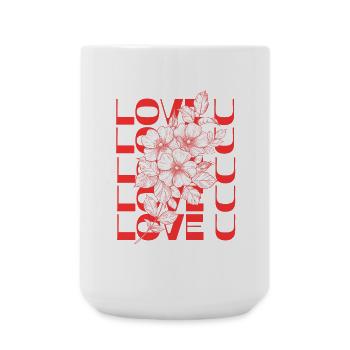 LOVE U - Grande tasse 440 ml - blanc - Devant