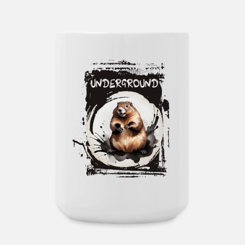 Underground Murmeltier - Große Tasse 440 ml - Weiß