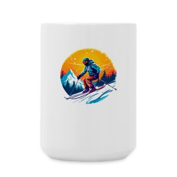 Ski Team Skier School Skiing Ski Team Ski - Large Mug 440 ml - white - Front