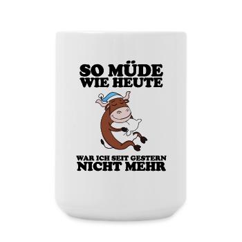 Ausschlafen Müde Spruch lustig Schlafen - Ochse - Große Tasse 440 ml - Weiß - Vorne