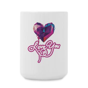Ich liebe dich, geometrisches Herz - Große Tasse 440 ml - Weiß - Vorne