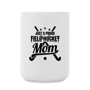Juste une fière maman de hockey sur gazon - Grande tasse 440 ml - blanc - Devant